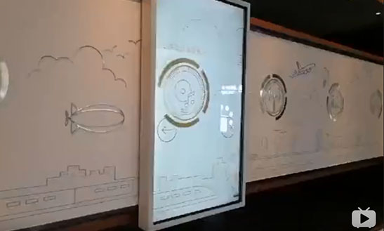 互動滑軌屏，科技展廳創意互動裝置